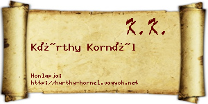 Kürthy Kornél névjegykártya