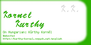 kornel kurthy business card