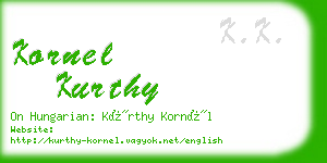 kornel kurthy business card